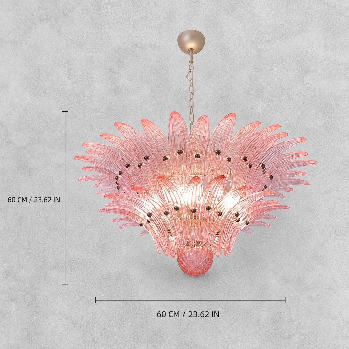 Sculptural Floral Glass Style  Chandelier
