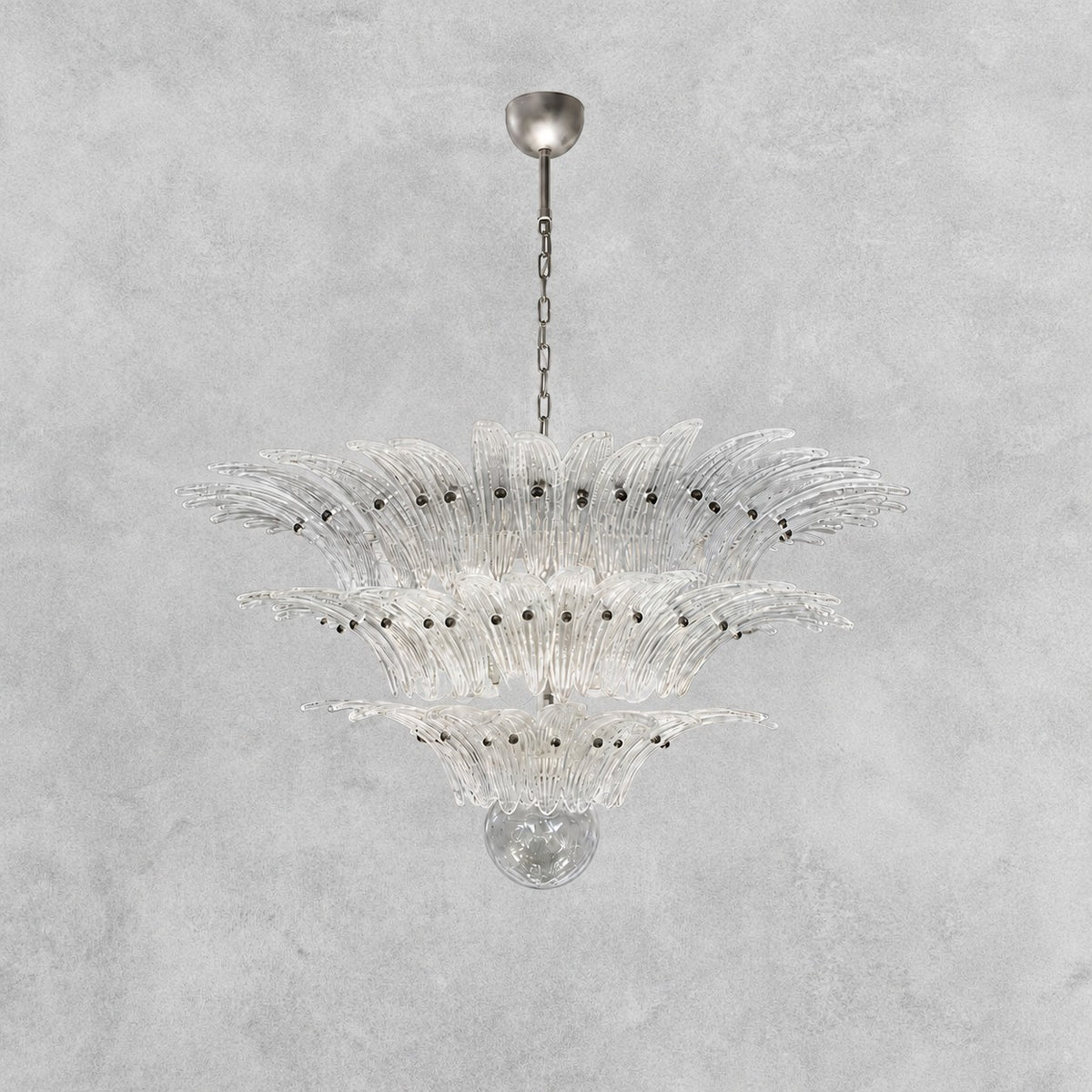 Sculptural Floral Glass Style  Chandelier