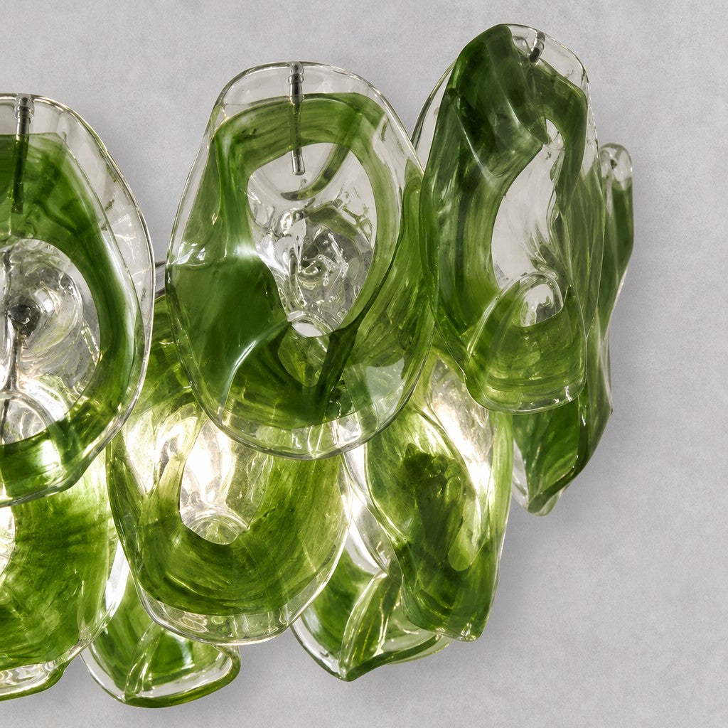 Verdalia Green Glass Linear Style Chandelier
