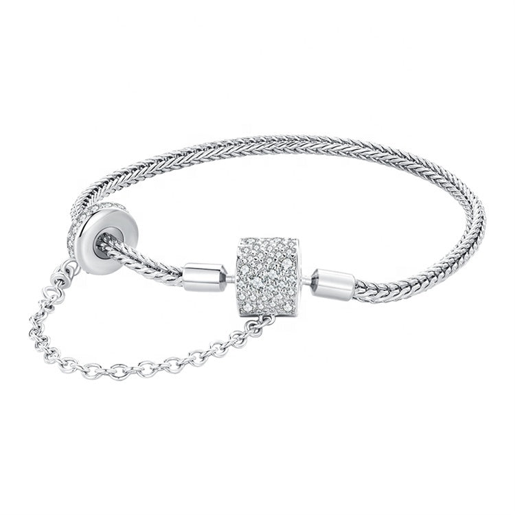 Trivellolab Sparkling Pavé Clasp Charm Bracelet