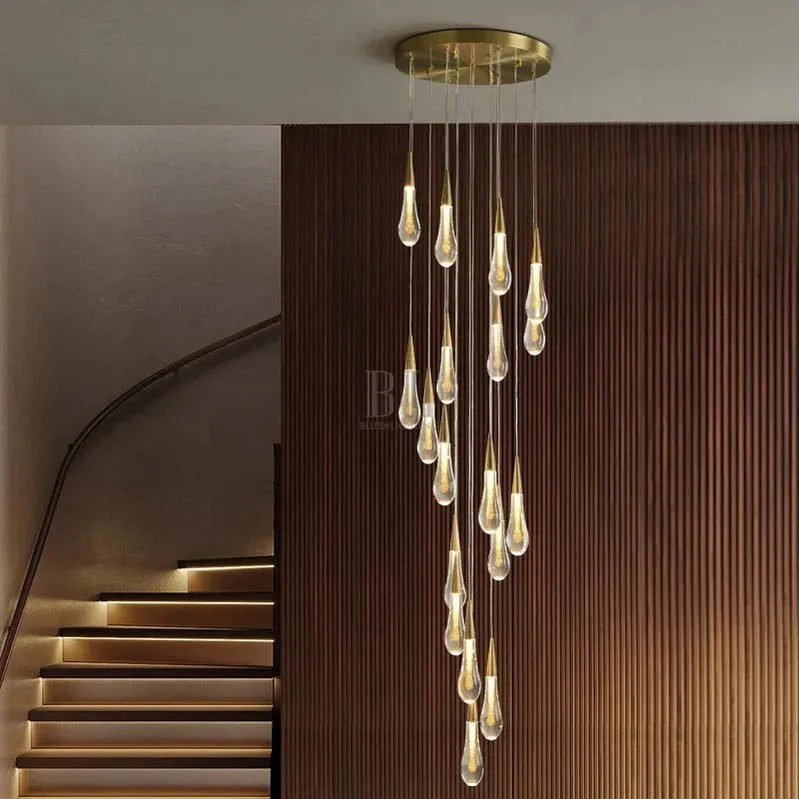 Spiral Raindrop Staircase Ceiling Lighting - 1 LightsWarm White 3000kTrivellolab