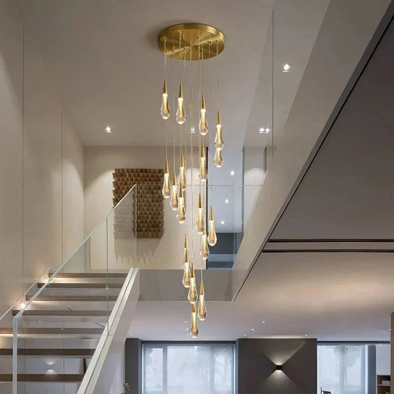 Spiral Raindrop Staircase Ceiling Lighting - 1 LightsWarm White 3000kTrivellolab