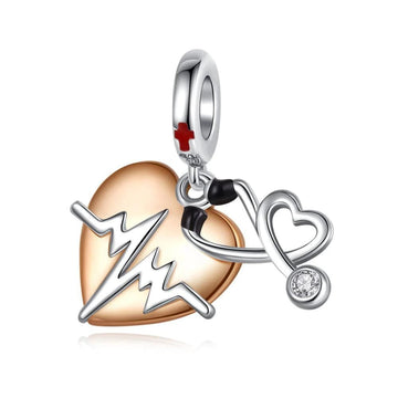 Trivellolab Stethoscope Heart Dangle Charm