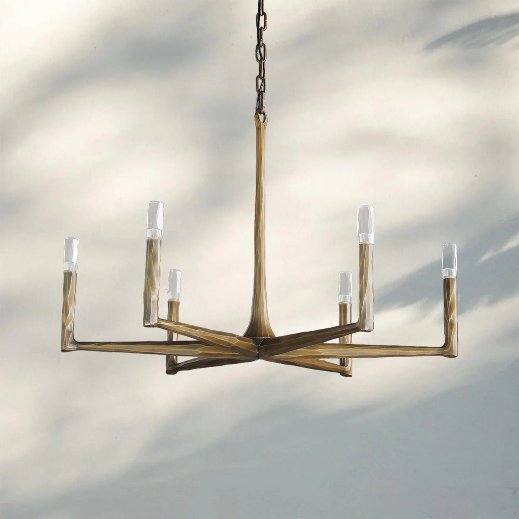 Thaddaus Hand-Forged Round Chandelier Stylish Hanging Light for Dining Area-