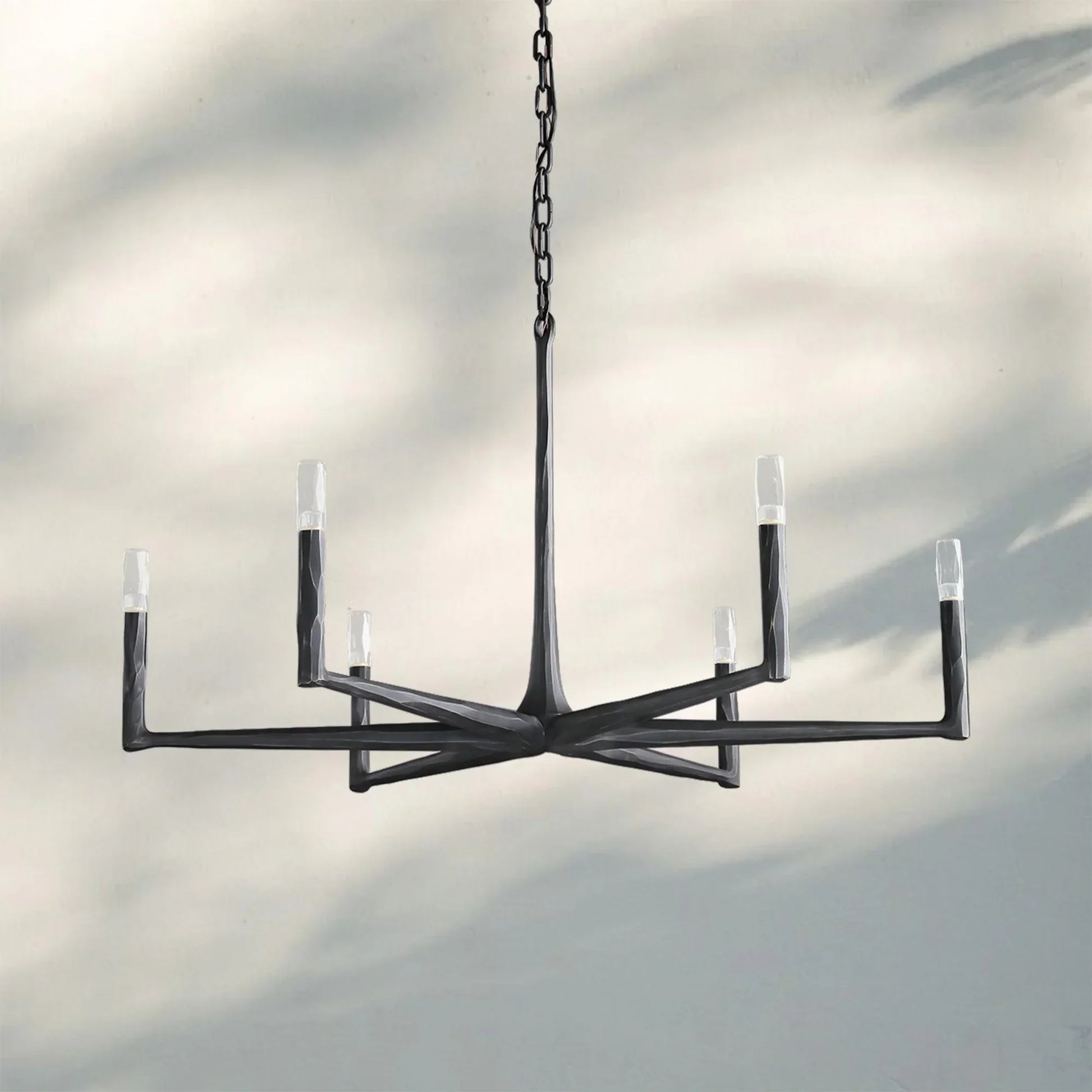 Thaddaus Hand-Forged Round Chandelier Stylish Hanging Light for Dining Area-