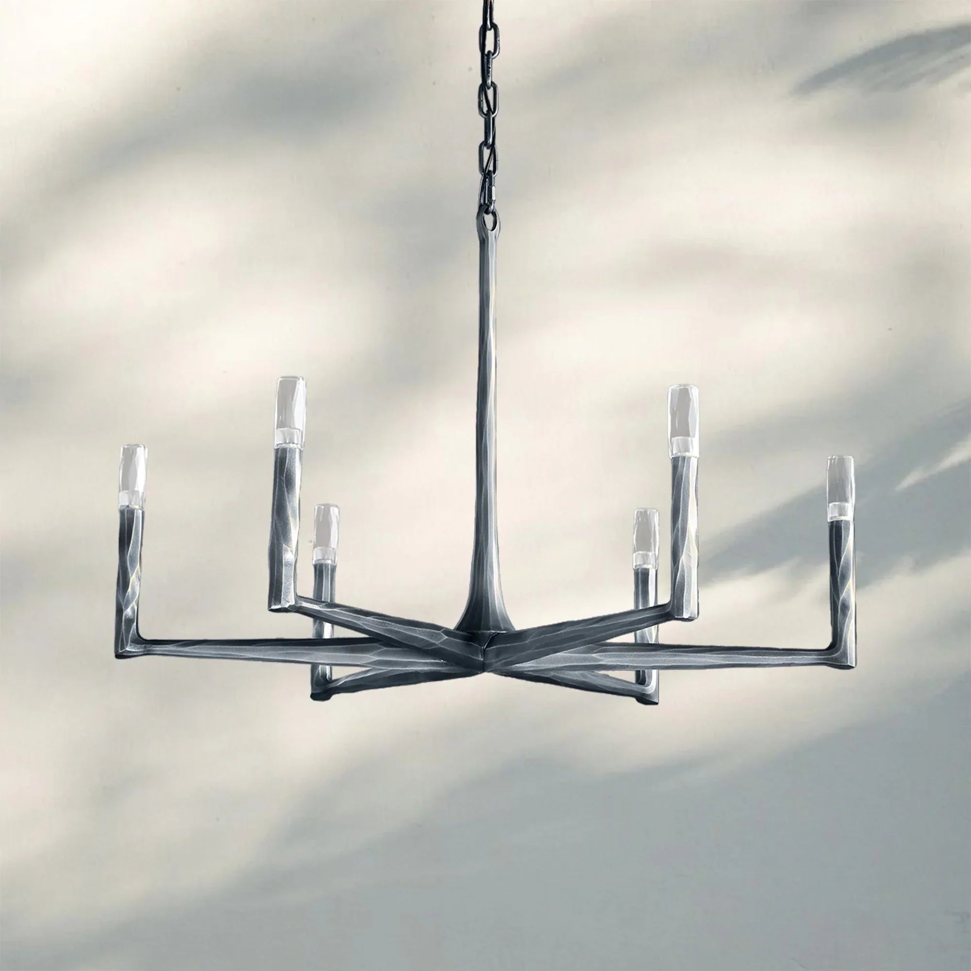 Thaddaus Hand-Forged Round Chandelier Stylish Hanging Light for Dining Area-