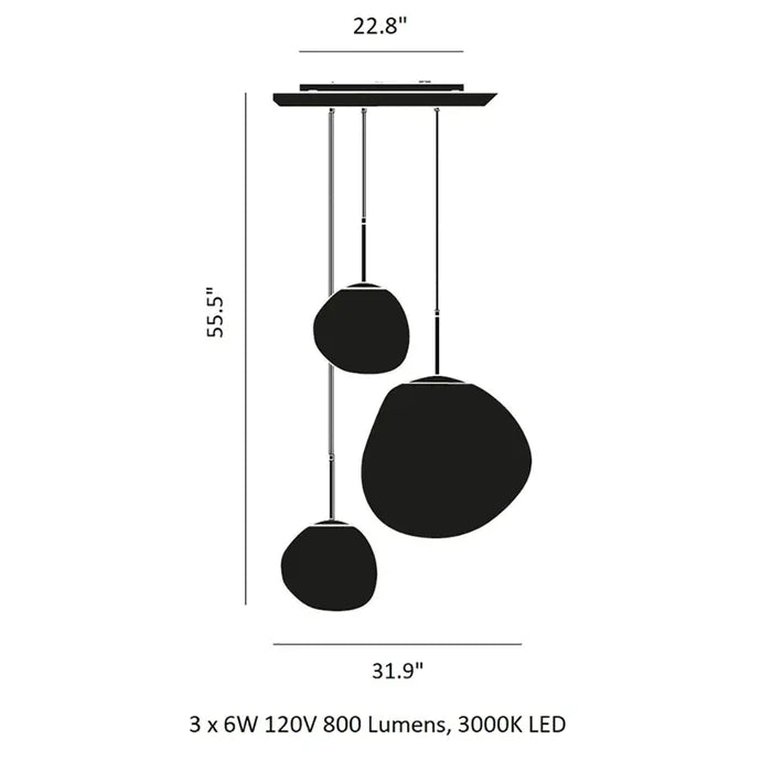 Modern Rock Glass Special Shape Pendant Lighting