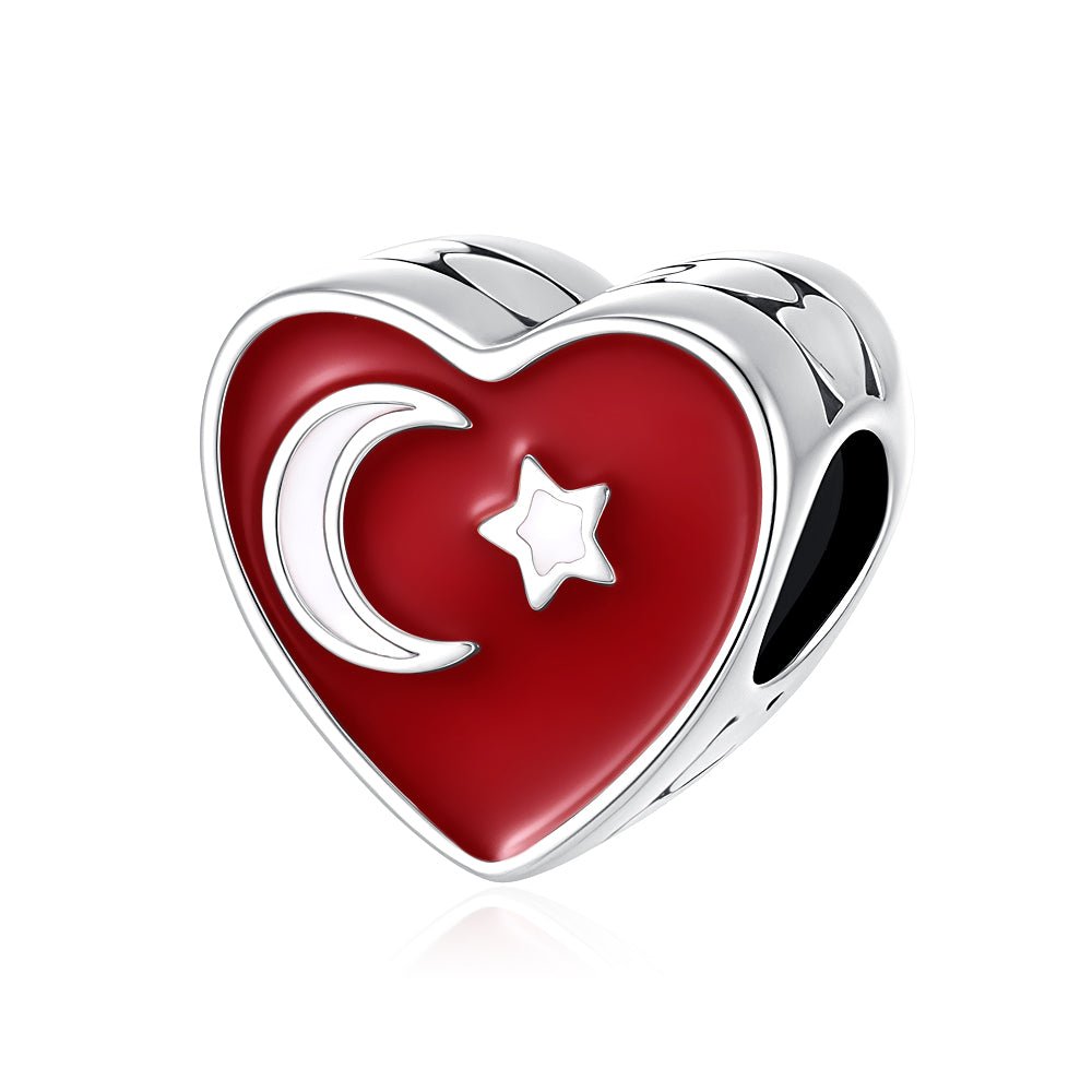 Trivellolab Turkey Flag Heart Charm