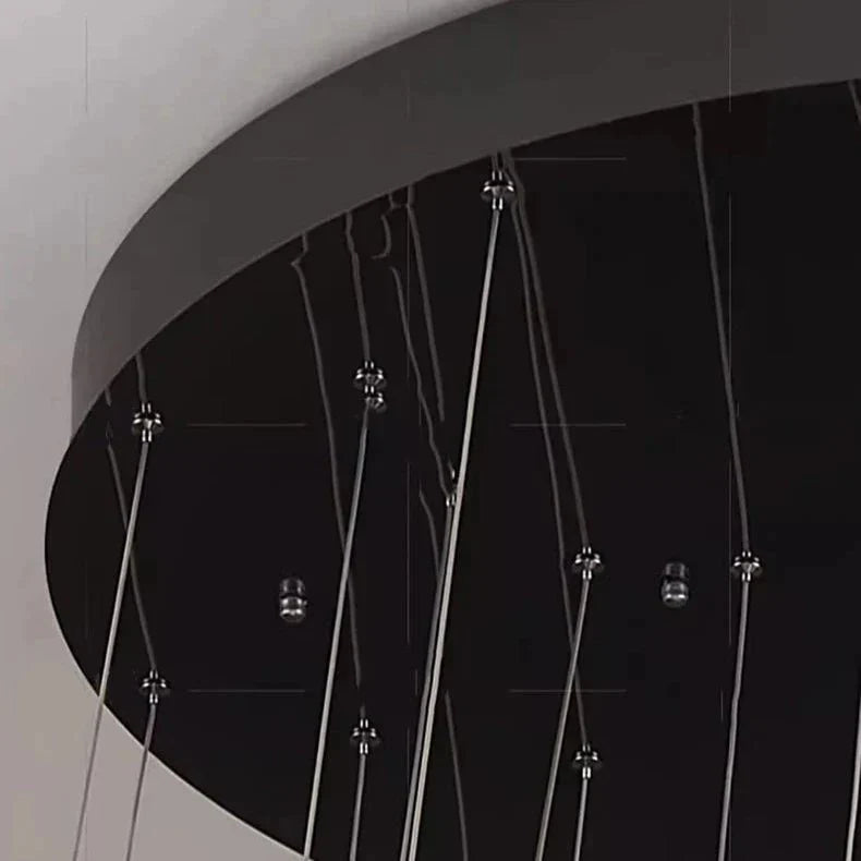 Twisted Ring Led Light Chandelier for High Ceiling - GoldWarm Light 3000KTrivellolab