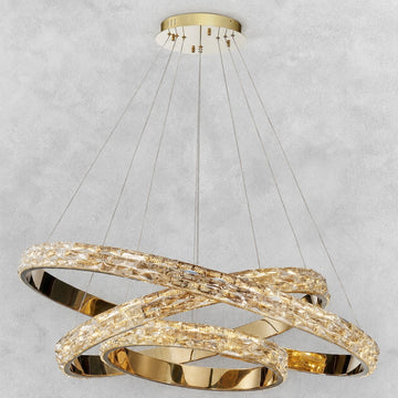 Vega Triple Ring Crystal Chandelier