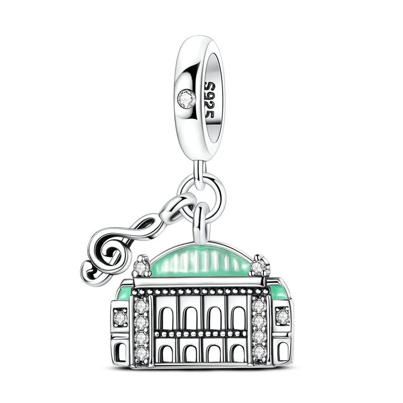Trivellolab Vienna Opera House with Musical Note Dangle Charm