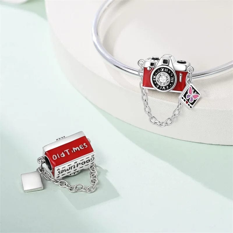 Trivellolab Vintage Camera with Butterfly Film Accent Charm