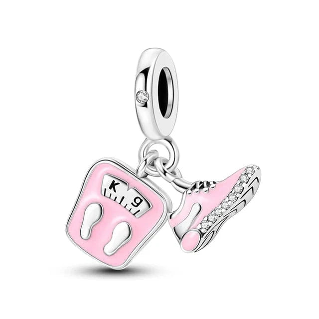 Trivellolab Weighing Scale Pink Sneakers Dangle Charm