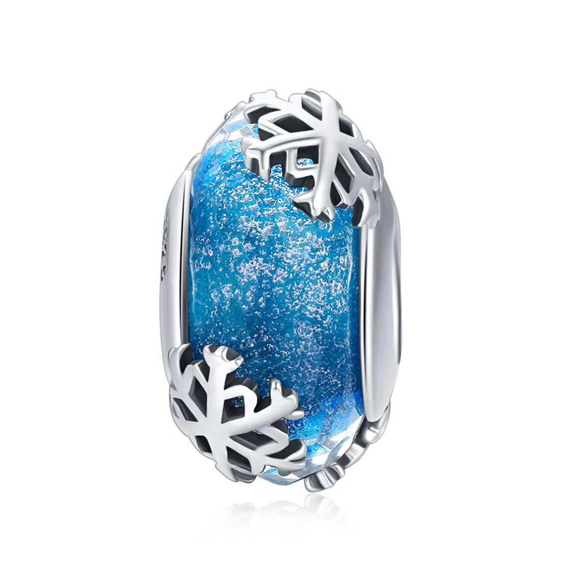 Trivellolab Winter Blue Snowflake Murano Charm