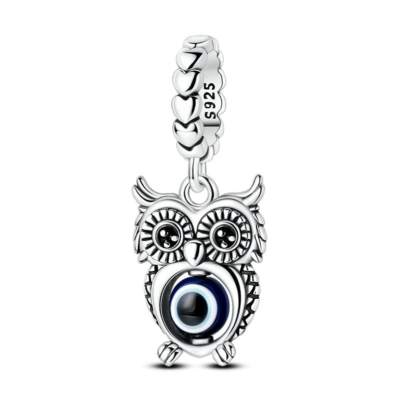 Trivellolab Wise Owl with Evil Eye Dangle Charm