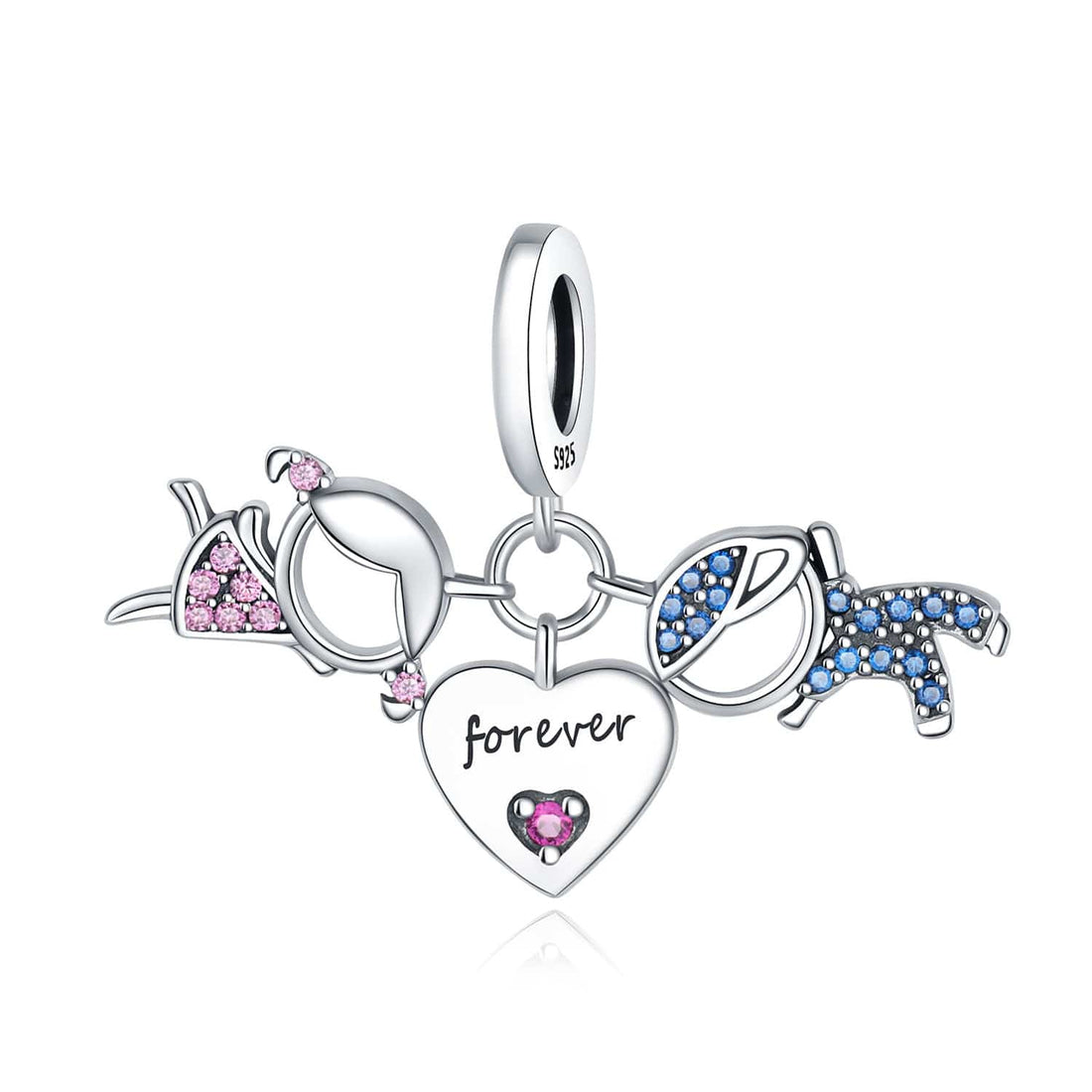 Trivellolab Women & Men Forever Heart Triple Dangle Charm