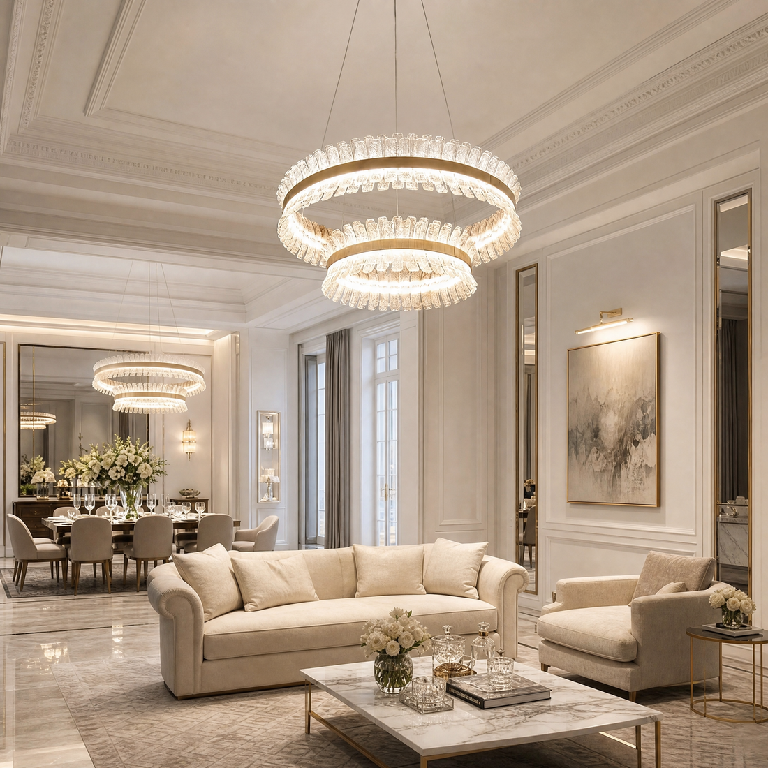 Modern Chandelier in a foyer