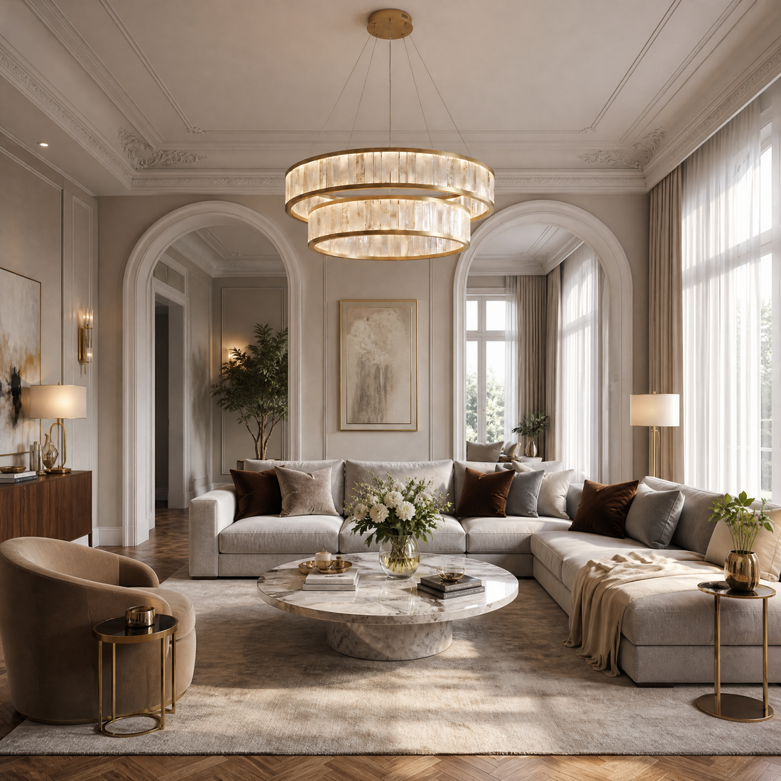 Chandelier in a foyer