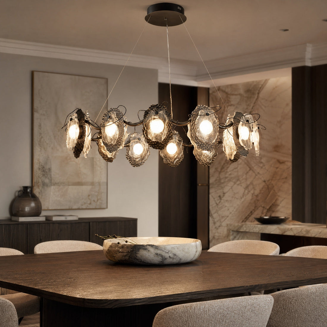 Modern Chandelier in a dining room