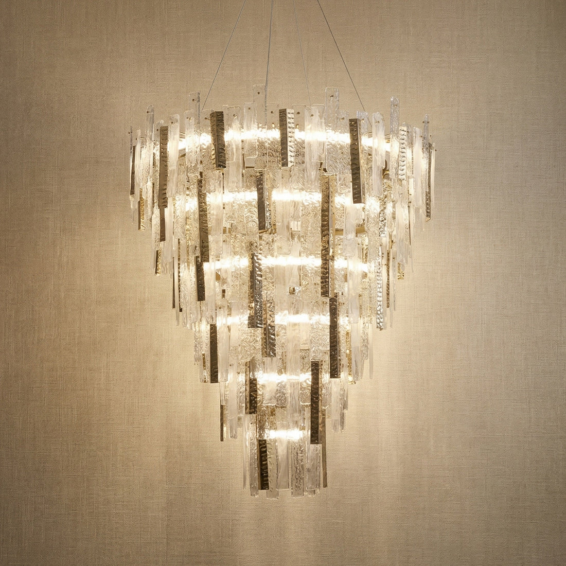 Trivellolab Series Linear Glass Pendant Light 45" Style A - 48" (Dia 1220mm)
