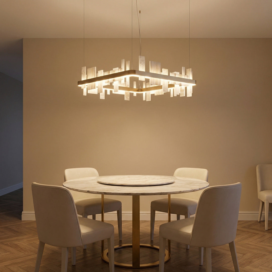 Trivellolab Series Natural Stone Pendant Light 31" - 31" Linear (L800mm)
