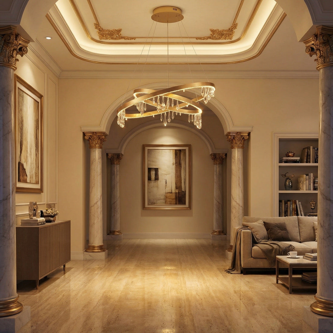 Trivellolab Series Nested Crystal Pendant Light Style E - 31" (Dia 800mm)