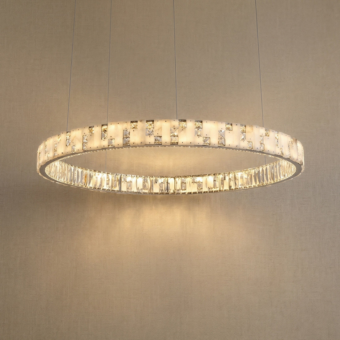 Trivellolab Series Oval Crystal Pendant Light 52" - 23" (Dia 575mm)