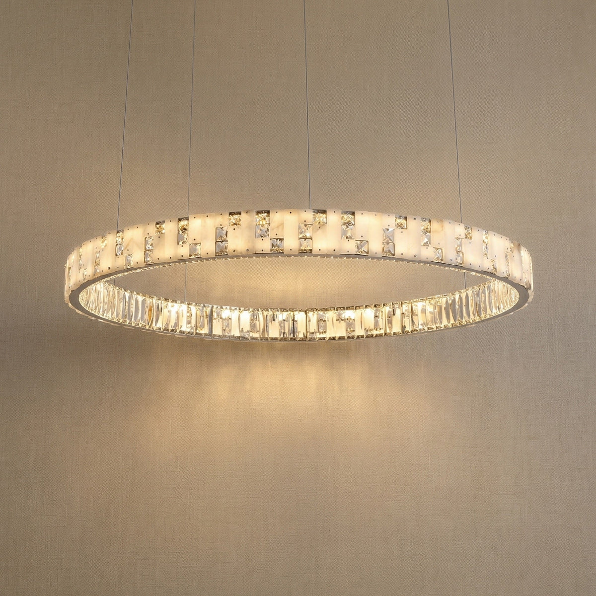Trivellolab Series Oval Crystal Pendant Light 52" - 23" (Dia 575mm)