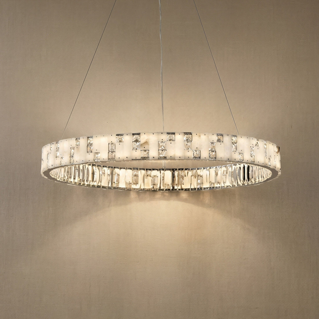 Trivellolab Series Oval Crystal Pendant Light 52" - 23" (Dia 575mm)