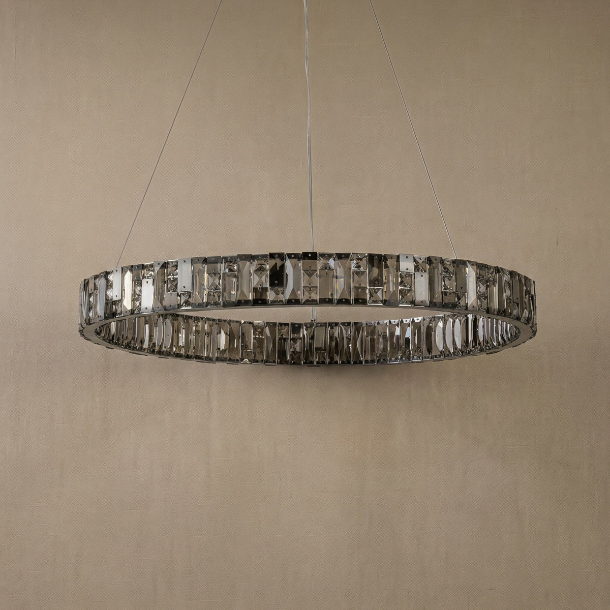 Trivellolab Series Oval Crystal Pendant Light 52" - dark