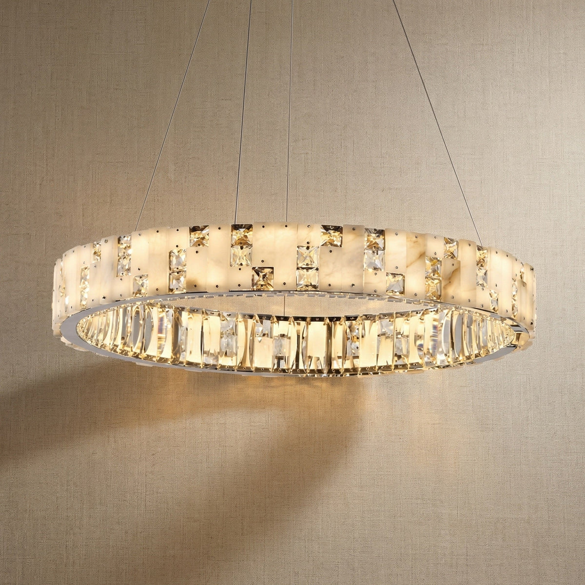 Trivellolab Series Oval Crystal Pendant Light 52" - 37" (Dia 950mm)