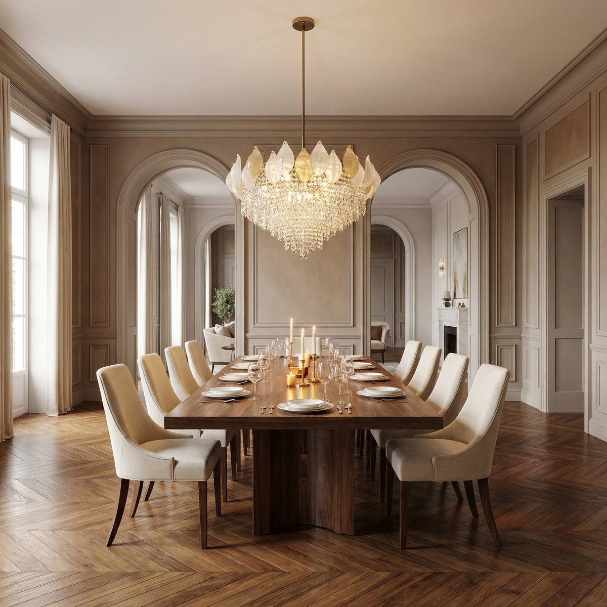 Trivellolab Series Oval Glass Pendant Light 39" Style E - scene-2