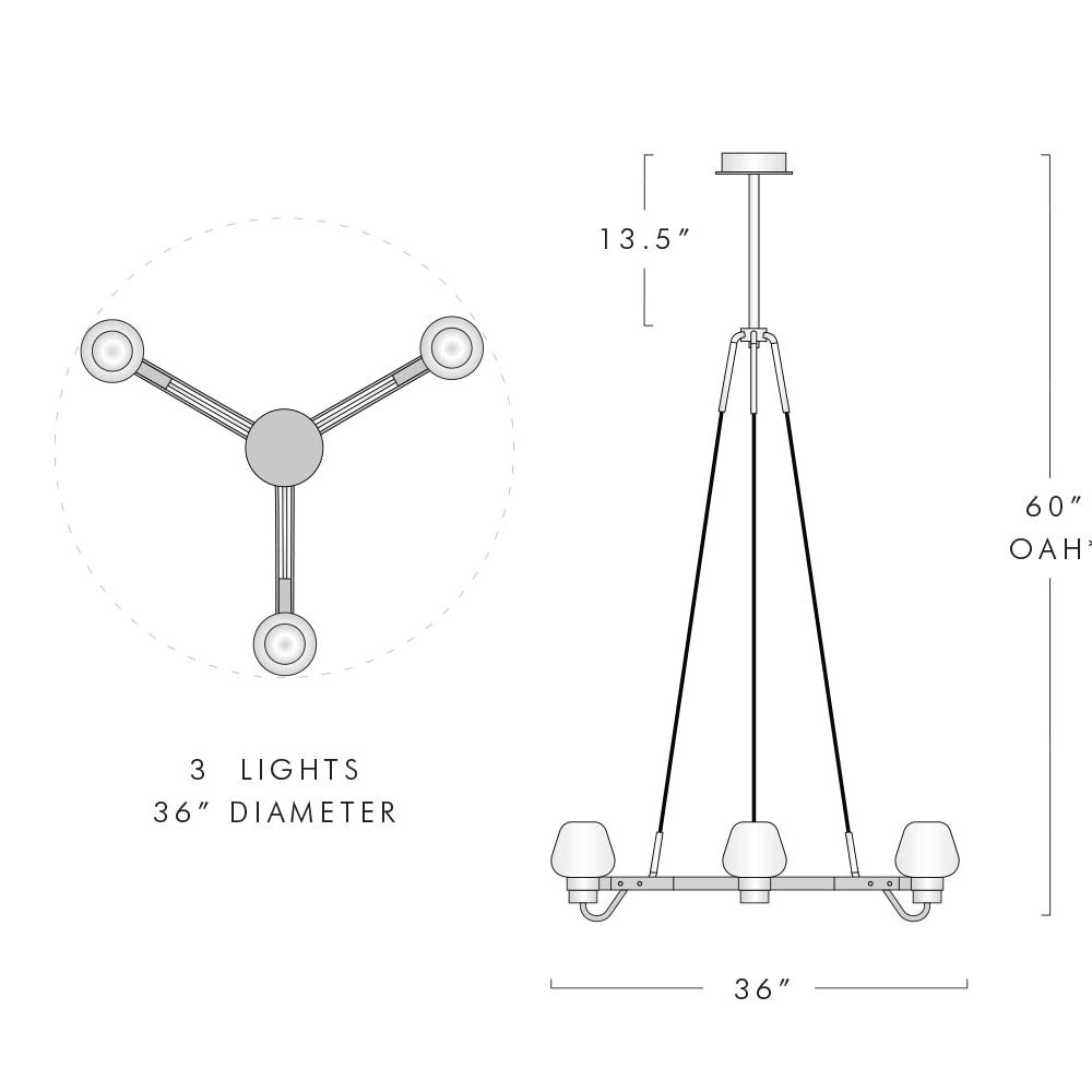 Letitia Crystal Chandelier 3 Light