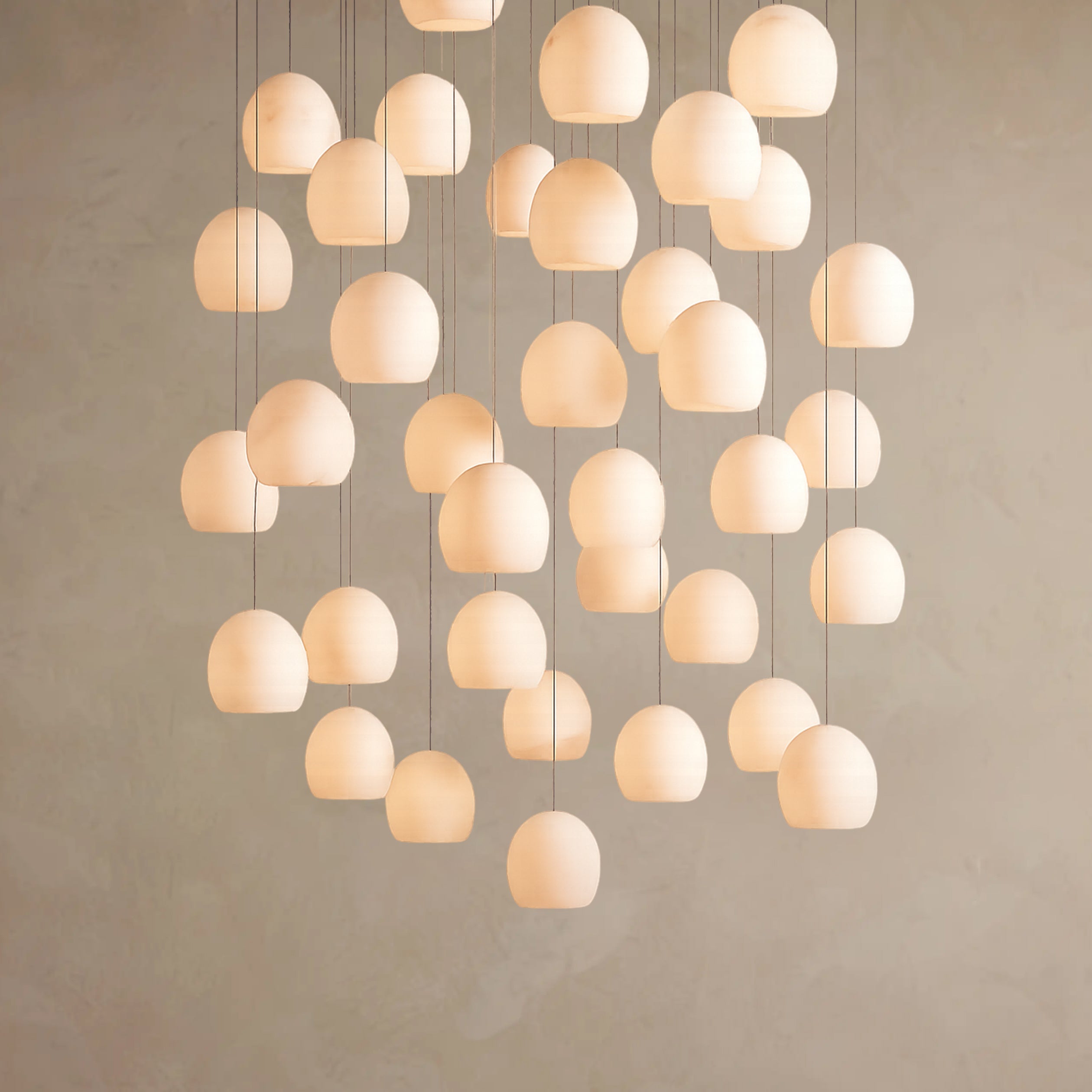Arica Round Gold Alabaster Chandelier